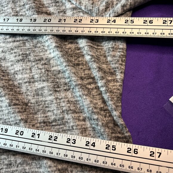 πPer Seption Woman Grey Melange Midi Plus Size Cardigan - Picture 11 of 14